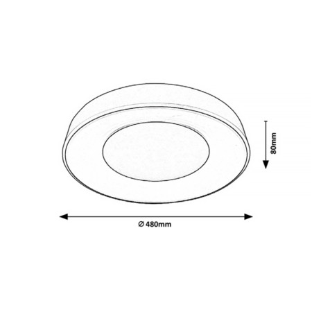 Stropnica LED 480mm 38w 3-6500K CCT+DO čierna 3200lm RABALUX 3082 CEILO