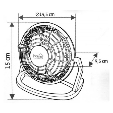 Ventilátor stolový na USB HOME TF10USB čierny 10cm