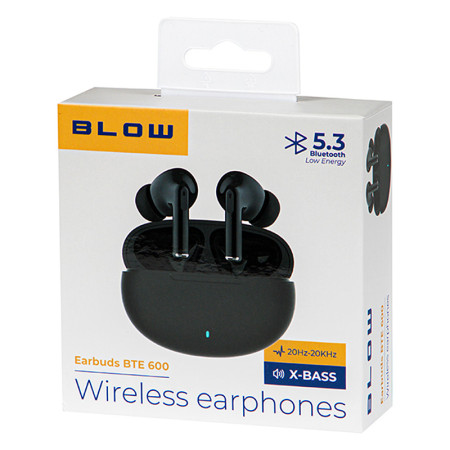 Slúchadlá BLUETOOTH do uši BLOW Earbuds BTE600 BLACK X-BASS TWS