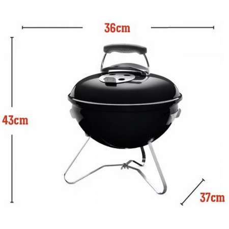 Gril na drevené uhlie WEBER Smokey Joe Premium 37cm čierny 1121004