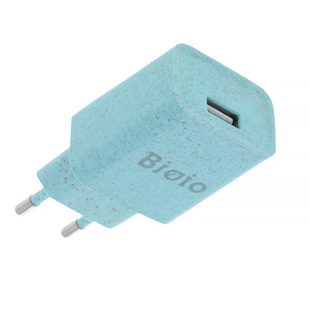 Adaptér 1xUSB 230V/5V 2,4A modrý BIOIO GSM115195 EKO Save the planet