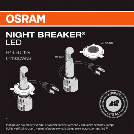 Žiarovka OSRAM AUTO H4 LED 64193DWNB 23/27W 6000K (2ks) homologizované v SR