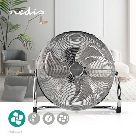 Ventilátor podlahový 40cm kovový Nedis FNFL10CCR40