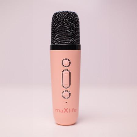 Reproduktor prenosný BLUETOOTH MAXLIFE MXKS-100 PINK +1 mikrofón karaoke 6W