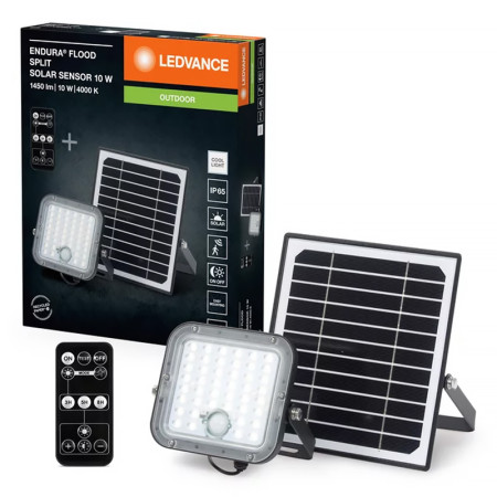 Reflektor LED so solárnym panelom+PIR LEDVANCE ENDURA FLOOD SPLIT SOLAR 10W/4000K 1450lm