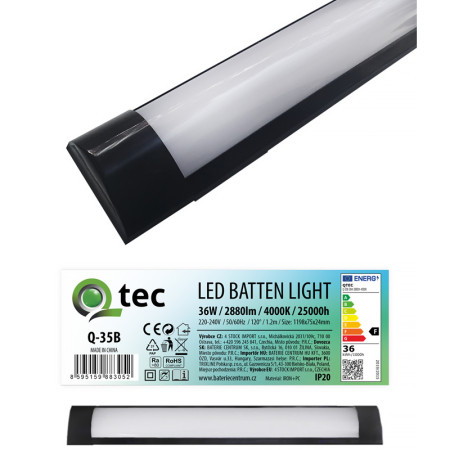 Svietidlo lineárne LED 120cm QTEC Q-35B 36W 4000K 2880lm čierne