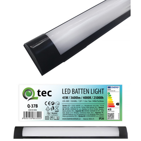 Svietidlo lineárne LED 150cm QTEC Q-37B 45W 4000K 3600lm čierne