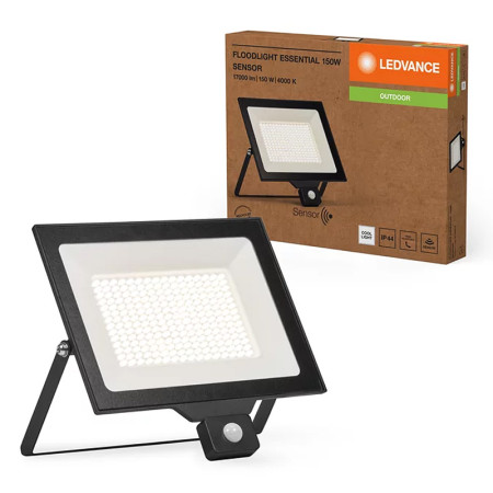 Reflektor LED 150W+PIR 4000K BK LEDVANCE FL ESSENTIAL SENSOR