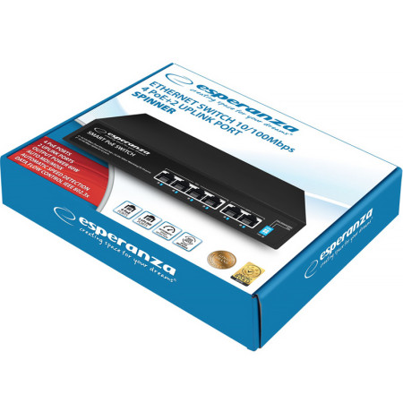 POE Switch ESPERANZA ENS105 Spinner 4POE+2 UPLINK PORT 10/100Mb