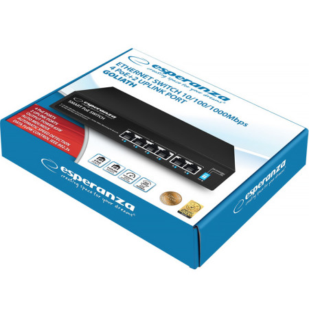 POE Switch ESPERANZA ENS107 Goliath 4POE+2 UPLINK PORT 10/100/1000Mb