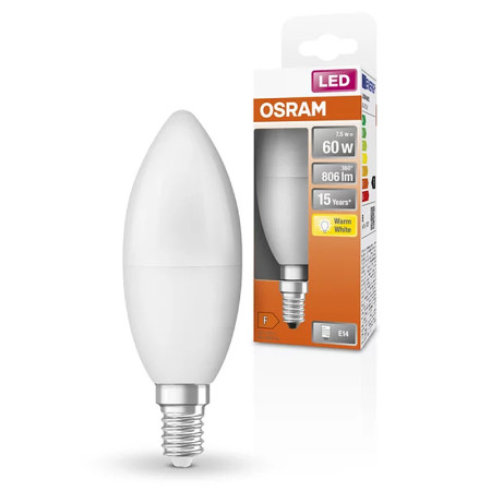 Žiarovka OSRAM LED SCLB60 E14 7W/827 sviečka