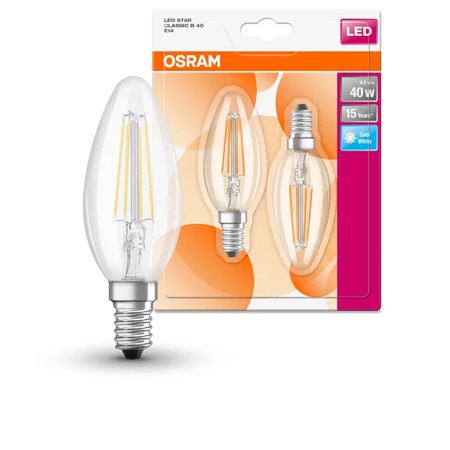 Žiarovka OSRAM LED SCLB40 E14 4W/840 sviečka FILAMENT