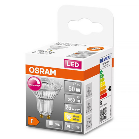 Žiarovka OSRAM LED SPAR16D5036 GU10 4,5W/927 36° DIM