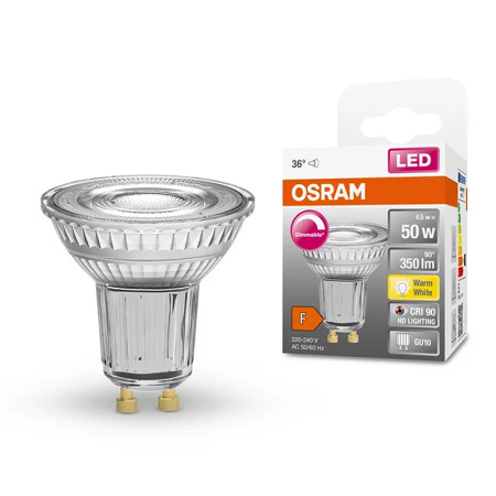 Žiarovka OSRAM LED SPAR16D5036 GU10 4,5W/927 36° DIM