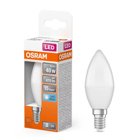 Žiarovka OSRAM LED SCLB40 E14 4.9W/840 sviečka