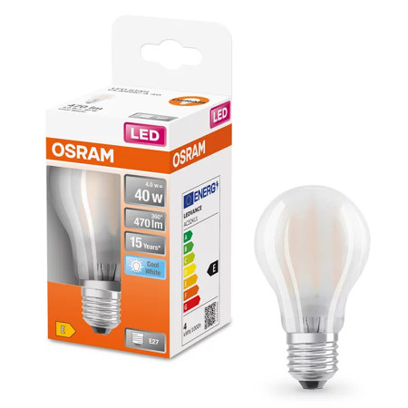 Žiarovka OSRAM LED SVCLA40 E27 4W/840 filament matná