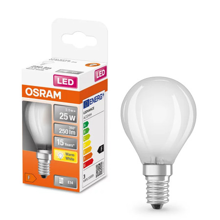 Žiarovka OSRAM LED SCLP25 E14 2,5w/827 ilumka FILAMENT GLFR matná