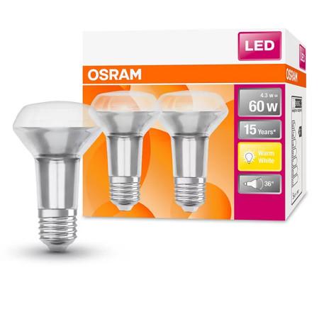 Žiarovka OSRAM LED SR636036 E27 R63 4.3W/827 36° (BASE 2ks)