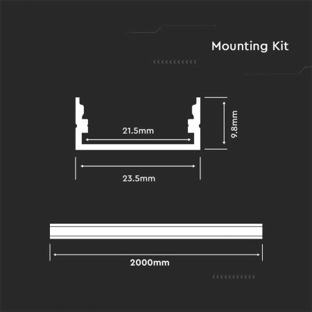 Profil hliníkový na povrch biely + matný plast SADA PH-XC11WH 23,5x10mm (2m)