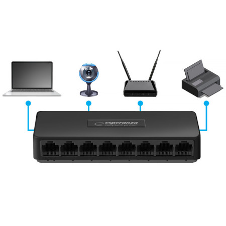 Switch 8-port 10/100/1000Mb ESPERANZA ENS104 Nova