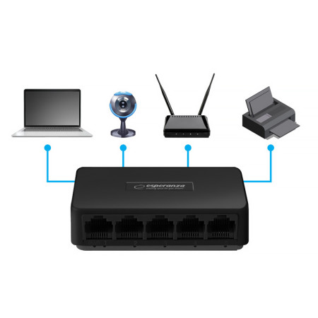 Switch 5-port 10/100/1000Mb ESPERANZA ENS103 Onyx