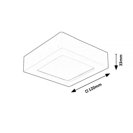 Stropnica LED 120mm 7w 4000K IP20 čierna 660lm RABALUX 71201 SHAUN2 štvorcové