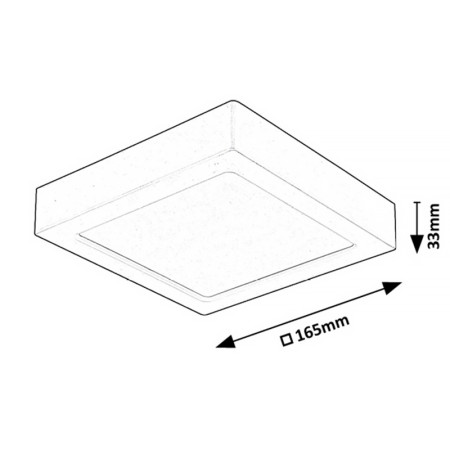 Stropnica LED 165mm 15w 4000K IP20 čierna 1560lm RABALUX 71202 SHAUN2 štvorcové