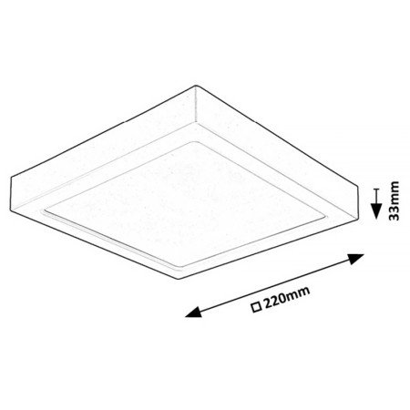 Stropnica LED 220mm 24w 4000K IP20 čierna 2450lm RABALUX 71203 SHAUN2 štvorcové