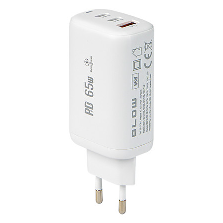 Adaptér 3xUSB 230V/5V-20V 2xUSBC+USBA BLOW 76-013 65W