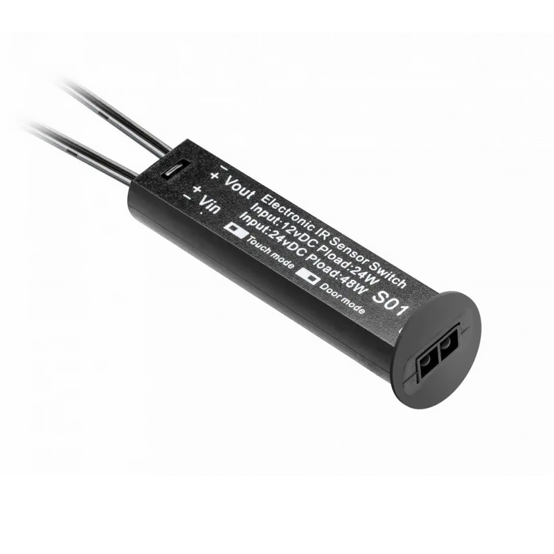 Stmievač bezdotykový GTV AE-WBCUNI-10DIM BLACK 12V/24W, 24V/48W IP20