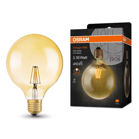 Žiarovka OSRAM LED Vintage 1906 E27 4W/824 GLOBE G125 FILAMENT GOLD