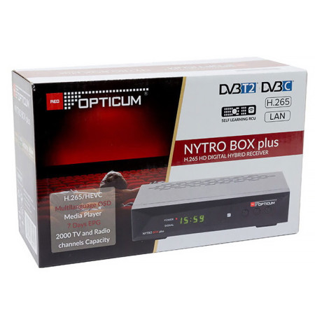 Príjmač terestriálny OPTICUM NYTRO BOX PLUS H.265 HEVC DVB-T/T2/C