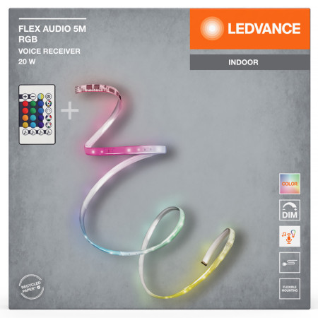 Pás LED sada 5m 4W/m RGB+WW IP20 LEDVANCE FLEX AUDIO 5M RGB VR RC (WM5)