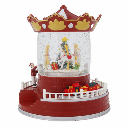 Vianočná dekorácia CHRISTMAS SNOW LANTERN CAROUSEL FLX-4 Kolotoč