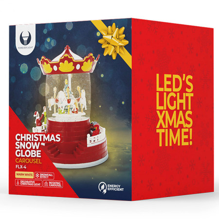 Vianočná dekorácia CHRISTMAS SNOW LANTERN CAROUSEL FLX-4 Kolotoč