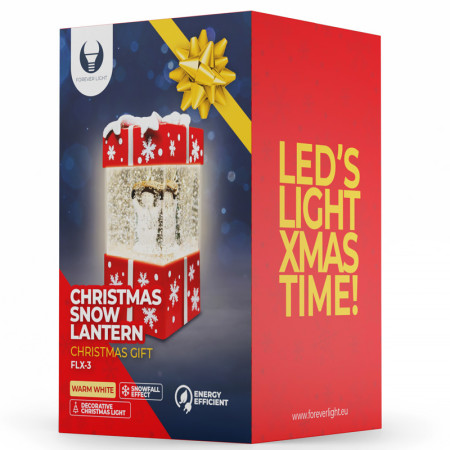 Vianočná dekorácia CHRISTMAS SNOW LANTERN GIFT FLX-3 Darček