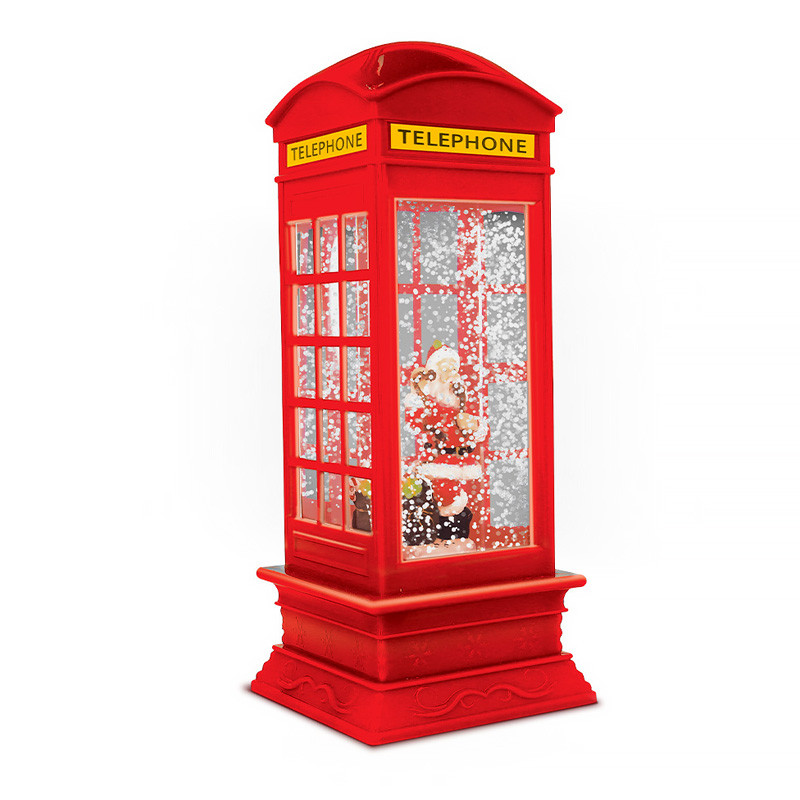 Vianočná dekorácia CHRISTMAS SNOW LANTERN PHONE BOX FLX-2 Telefónna búdka