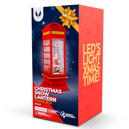 Vianočná dekorácia CHRISTMAS SNOW LANTERN PHONE BOX FLX-2 Telefónna búdka