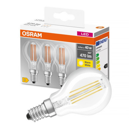 Žiarovka OSRAM LED BCLP40 E14 4W/827 3balenie FILAMENT BASECLP40 ilumka