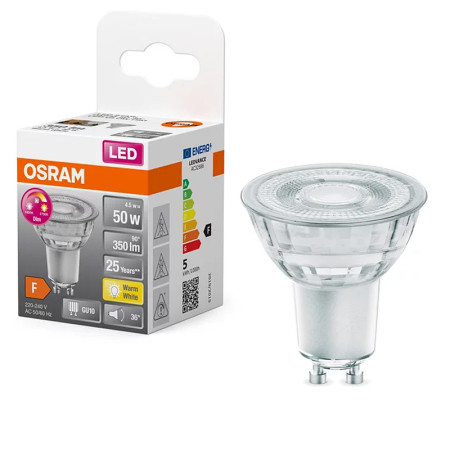 Žiarovka OSRAM LED SPAR16GLD5036 GU10 4,5W/818-827 GLOW DIM