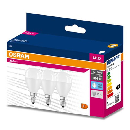 Žiarovka OSRAM LED VALUE CLP60 E14 7W/840 3balenie BASECLP60 ilumka