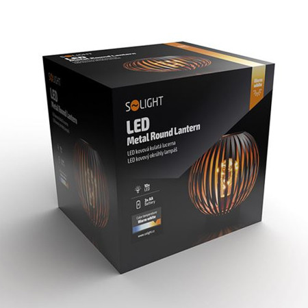 Lampáš s LED žiarovkou kov/plast čierno-medený SOLIGHT WO3102