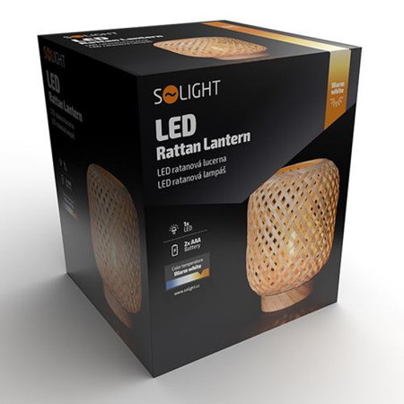 Lampáš s LED žiarovkou ratanový SOLIGHT WO3107