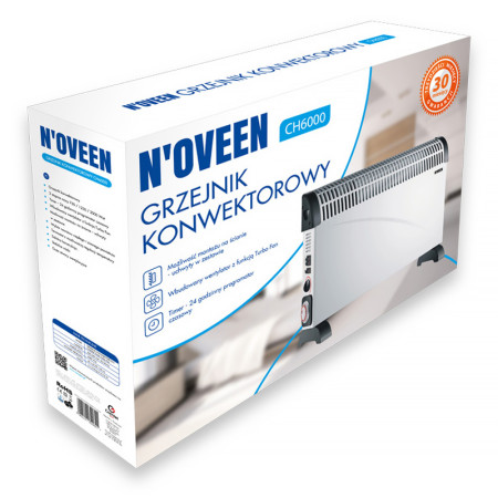 Ohrievač konvektor s ventilátorom+časovač NOVEEN CH-6000 TIMER TURBO FAN (možnosť montáže na stenu)