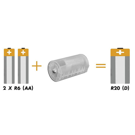 Adaptér na batérie z 2xR06/R20 (AA/D) AD2AA/D