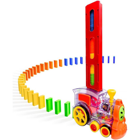 Hračka domino vláčik ELECTRIC DOMINO TRAIN 955-1A +60 kociek