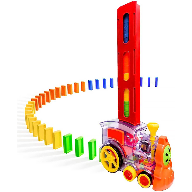 Hračka domino vláčik ELECTRIC DOMINO TRAIN 955-1A +60 kociek