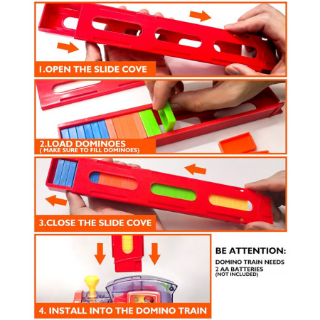 Hračka domino vláčik ELECTRIC DOMINO TRAIN 955-1A +60 kociek