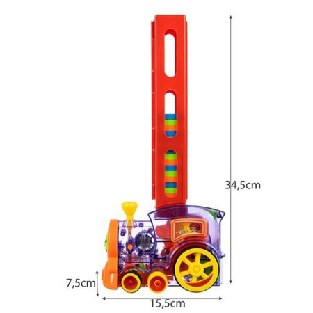 Hračka domino vláčik ELECTRIC DOMINO TRAIN 955-1A +60 kociek