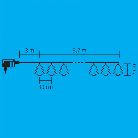 Vianočná reťaz LED kovový stromček HOME KLM30/T 30LED 8,7m WW